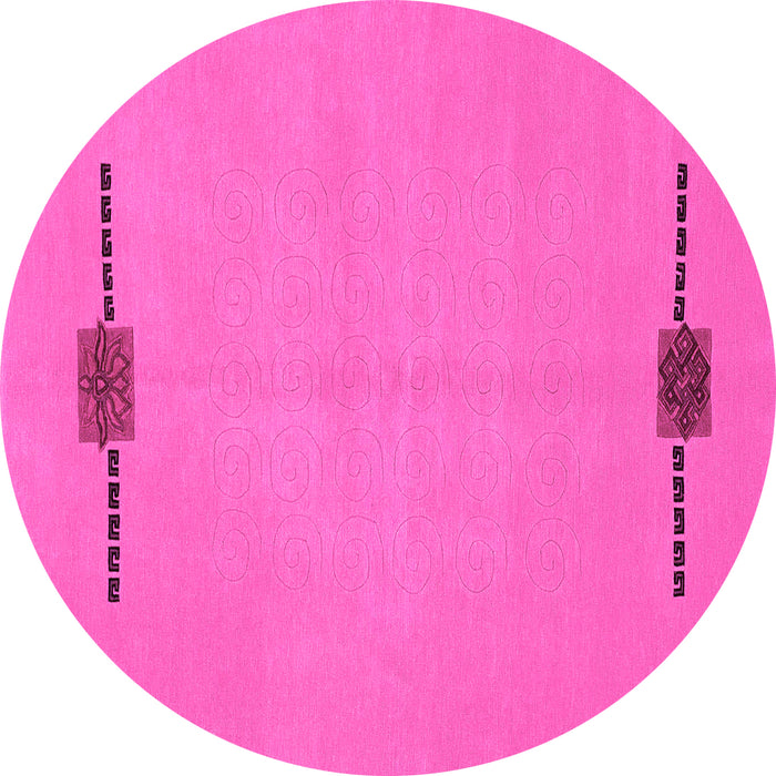 Round Abstract Pink Modern Rug, abs1873pnk