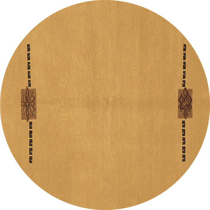 Round Machine Washable Abstract Brown Modern Rug, wshabs1873brn