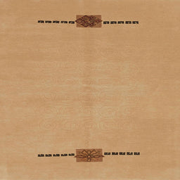 Square Abstract Orange Modern Rug, abs1873