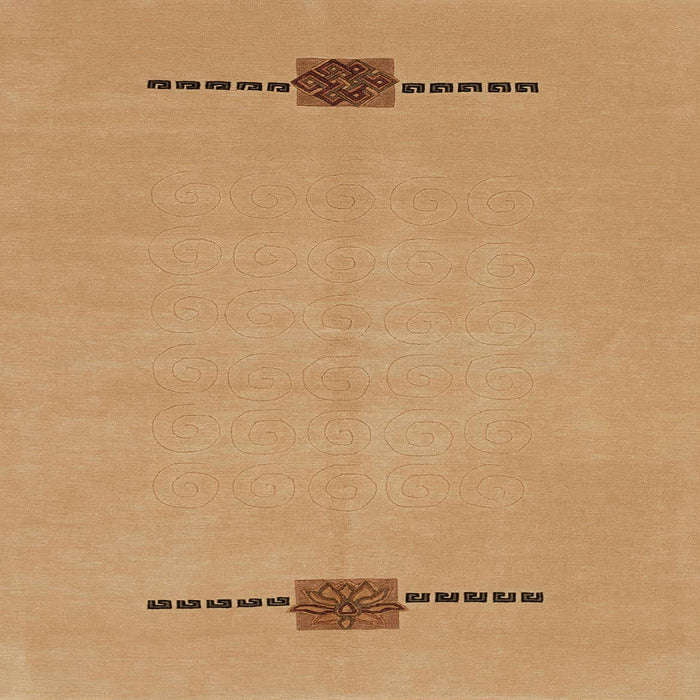 Square Abstract Orange Modern Rug, abs1873