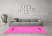 Machine Washable Abstract Pink Modern Rug in a Living Room, wshabs1873pnk