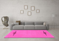 Machine Washable Abstract Pink Modern Rug, wshabs1873pnk