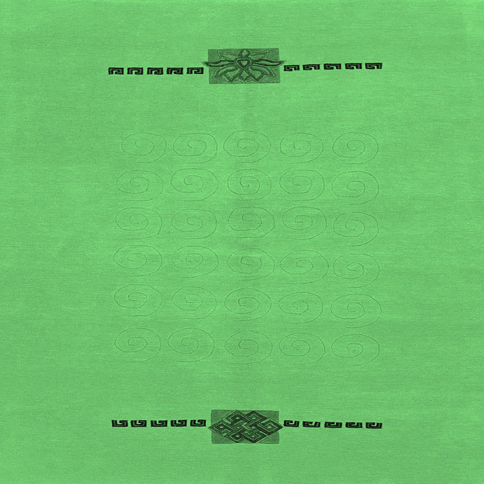 Square Abstract Emerald Green Modern Rug, abs1873emgrn