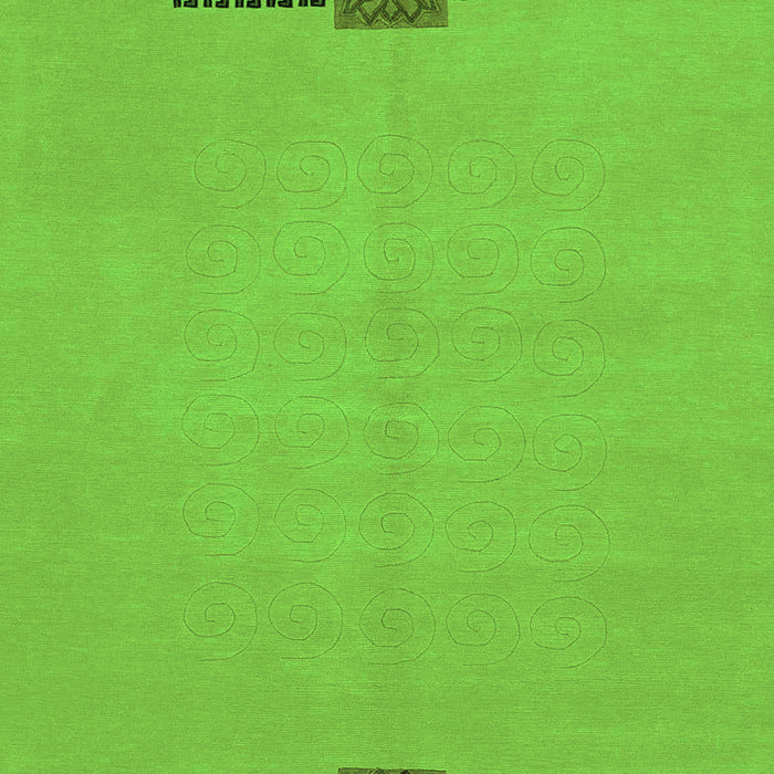 Machine Washable Abstract Green Modern Area Rugs, wshabs1873grn