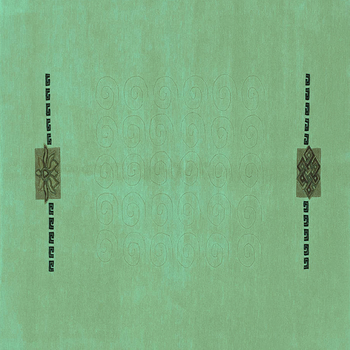 Square Abstract Turquoise Modern Rug, abs1873turq