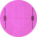 Round Machine Washable Abstract Purple Modern Area Rugs, wshabs1873pur