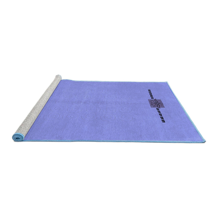 Sideview of Machine Washable Abstract Blue Modern Rug, wshabs1873blu