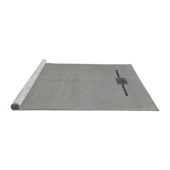 Sideview of Machine Washable Abstract Gray Modern Rug, wshabs1873gry