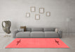 Modern Red Washable Rugs