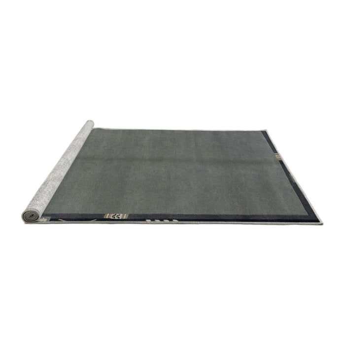Sideview of Machine Washable Abstract Gray Rug, wshabs1874