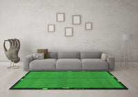 Machine Washable Abstract Green Modern Rug, wshabs1874grn