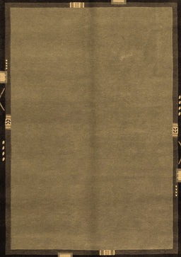 Abstract Brown Modern Rug, abs1874brn