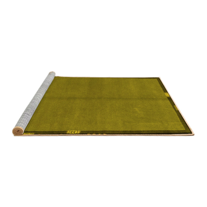 Sideview of Machine Washable Abstract Yellow Modern Rug, wshabs1874yw