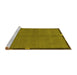 Sideview of Machine Washable Abstract Yellow Modern Rug, wshabs1874yw