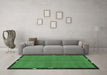 Machine Washable Abstract Emerald Green Modern Area Rugs in a Living Room,, wshabs1874emgrn