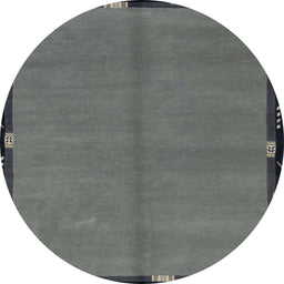 Round Machine Washable Abstract Gray Rug, wshabs1874