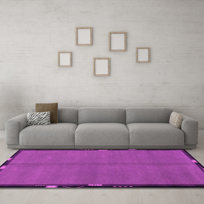 Machine Washable Abstract Pink Modern Rug in a Living Room, wshabs1874pnk