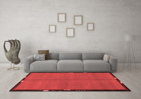 Machine Washable Abstract Red Modern Rug, wshabs1874red