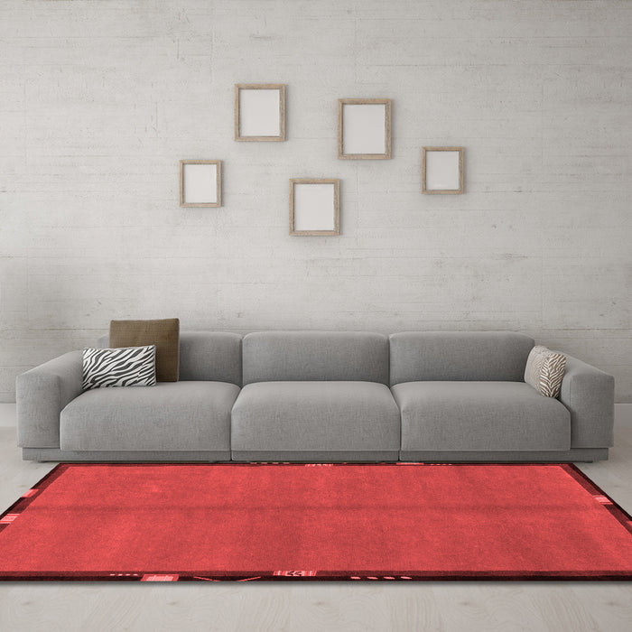 Modern Red Washable Rugs