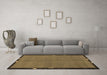 Machine Washable Abstract Brown Modern Rug in a Living Room,, wshabs1874brn