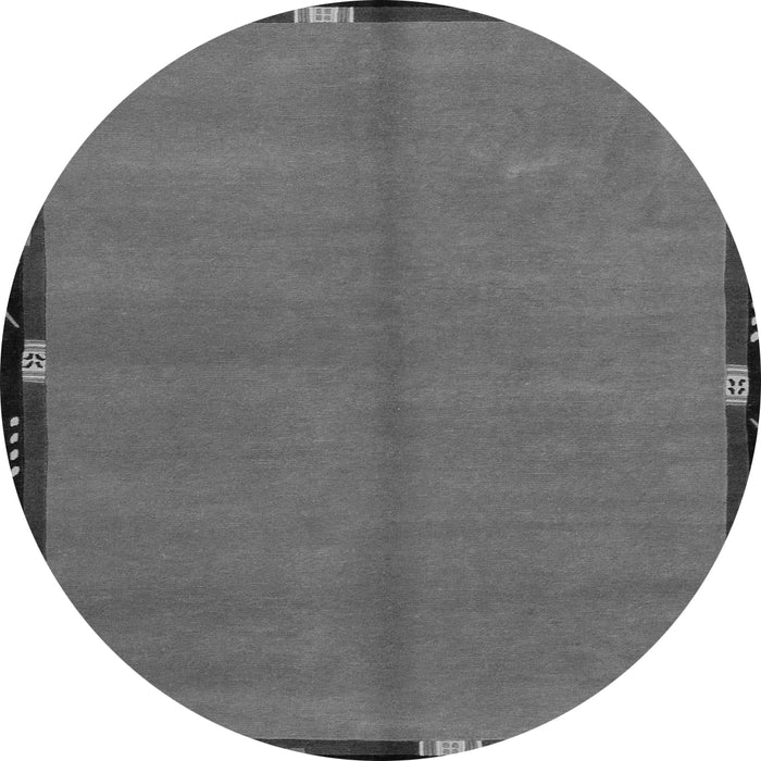 Round Machine Washable Abstract Gray Modern Rug, wshabs1874gry