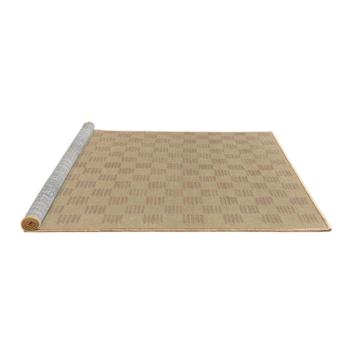 Sideview of Machine Washable Abstract Brown Sugar Brown Rug, wshabs1875