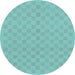 Round Machine Washable Checkered Light Blue Modern Rug, wshabs1875lblu