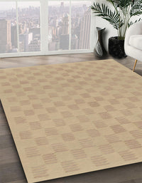 Abstract Brown Checkered Rug, abs1875