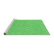 Sideview of Machine Washable Checkered Emerald Green Modern Area Rugs, wshabs1875emgrn