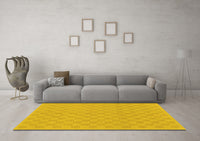 Machine Washable Checkered Yellow Modern Rug, wshabs1875yw