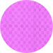 Round Checkered Purple Modern Rug, abs1875pur