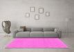 Machine Washable Checkered Pink Modern Rug in a Living Room, wshabs1875pnk