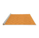 Sideview of Machine Washable Checkered Orange Modern Area Rugs, wshabs1875org