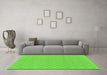 Machine Washable Checkered Green Modern Area Rugs in a Living Room,, wshabs1875grn