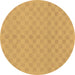 Round Machine Washable Checkered Brown Modern Rug, wshabs1875brn
