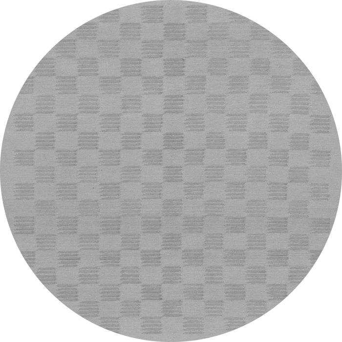 Round Machine Washable Checkered Gray Modern Rug, wshabs1875gry