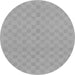 Round Machine Washable Checkered Gray Modern Rug, wshabs1875gry