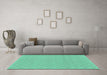 Machine Washable Checkered Turquoise Modern Area Rugs in a Living Room,, wshabs1875turq