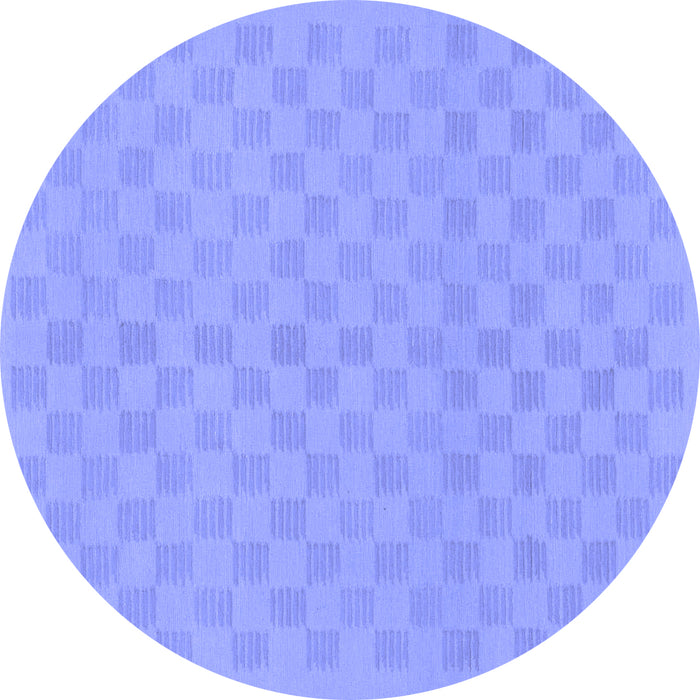 Round Checkered Blue Modern Rug, abs1875blu