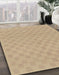 Abstract Brown Checkered Rug in Family Room, abs1875