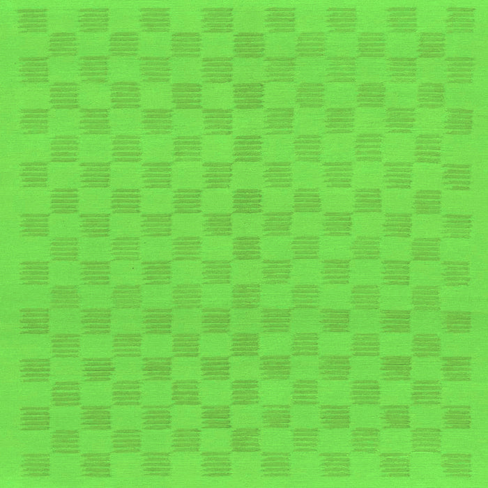 Square Machine Washable Checkered Green Modern Area Rugs, wshabs1875grn