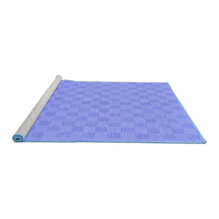 Sideview of Machine Washable Checkered Blue Modern Rug, wshabs1875blu