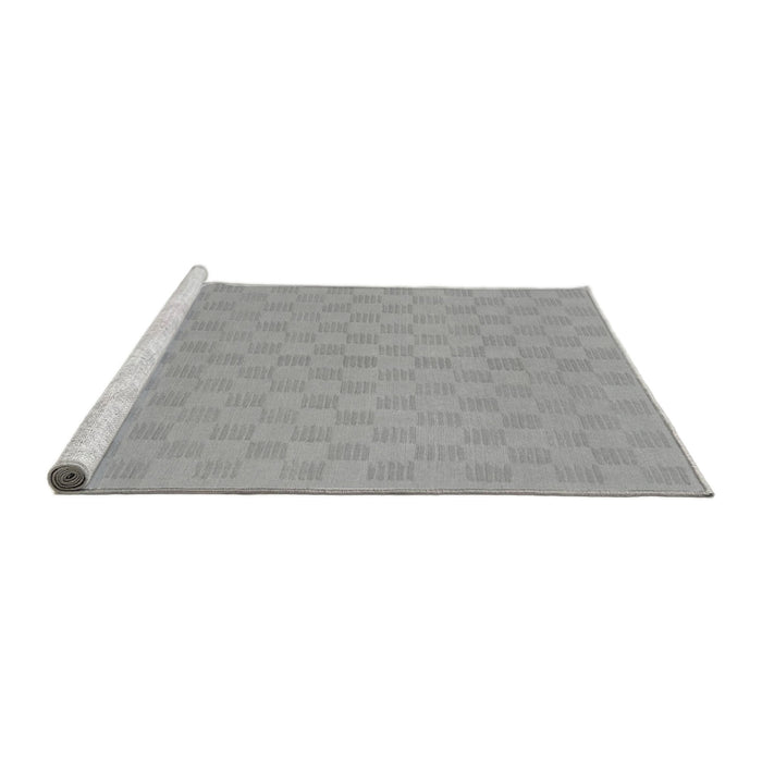 Sideview of Machine Washable Checkered Gray Modern Rug, wshabs1875gry