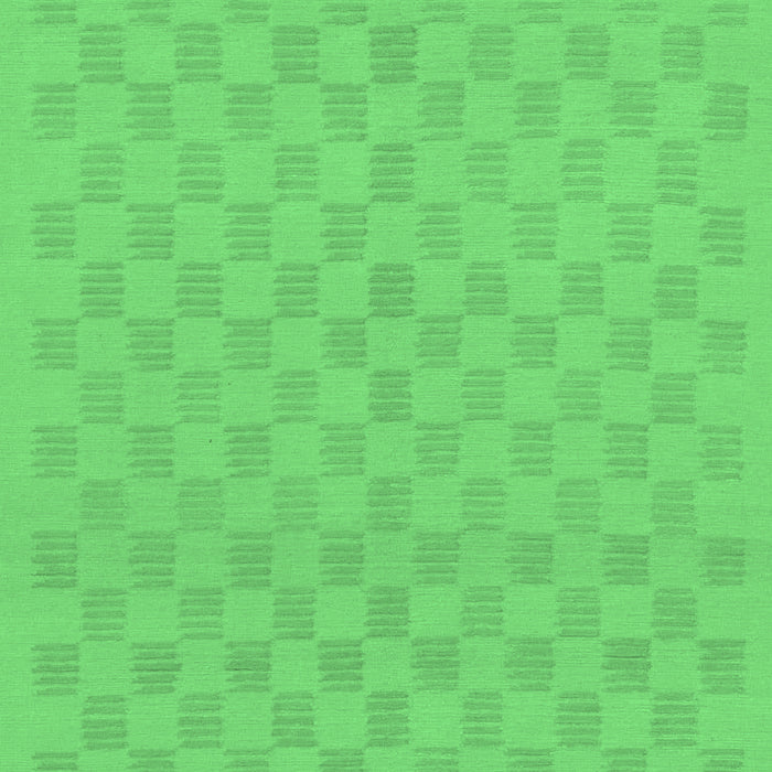 Machine Washable Checkered Emerald Green Modern Area Rugs, wshabs1875emgrn