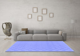 Machine Washable Checkered Blue Modern Rug in a Living Room, wshabs1875blu