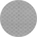 Round Checkered Gray Modern Rug, abs1875gry