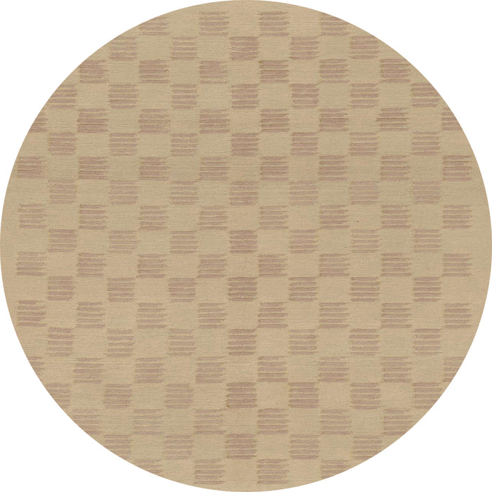 Round Machine Washable Abstract Brown Sugar Brown Rug, wshabs1875