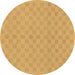 Round Checkered Brown Modern Rug, abs1875brn