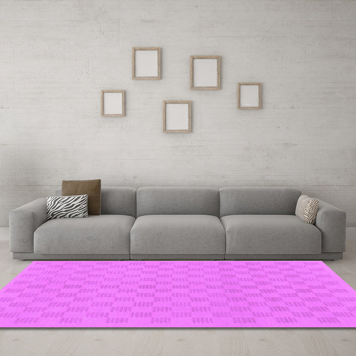 Machine Washable Checkered Purple Modern Area Rugs in a Living Room, wshabs1875pur