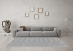 Machine Washable Checkered Gray Modern Rug in a Living Room,, wshabs1875gry